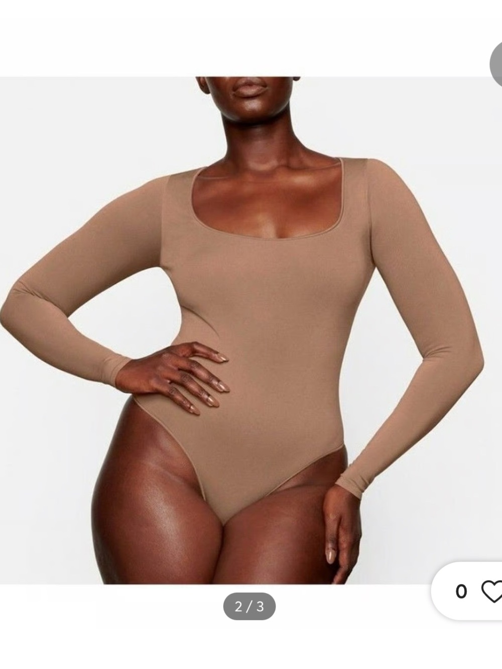 SKIMS  Essential Long Sleeve Scoop Neck Bodysuit - L